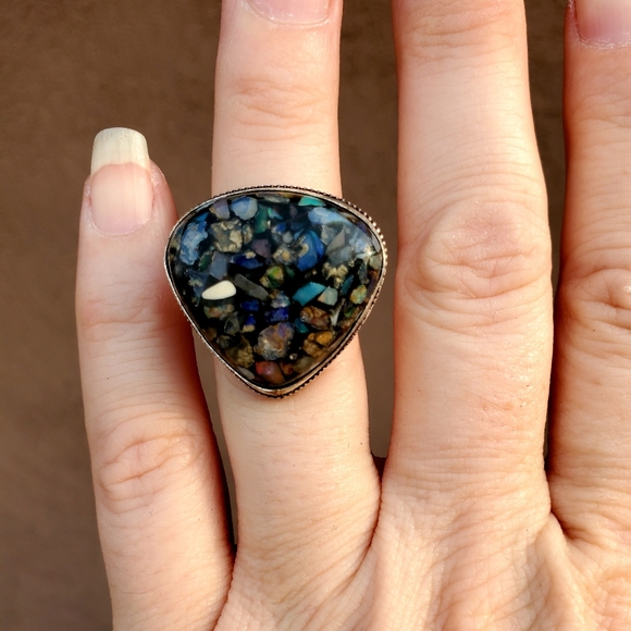 New Copper Ethiopian Opal 925 Silver Ring. - Picture 11 of 16